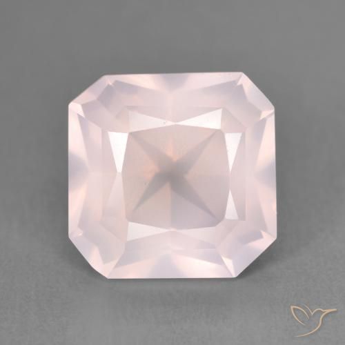 4.15ct Natürlicher rose-rosa Rosenquarz, Smaragdschliff, Transparent