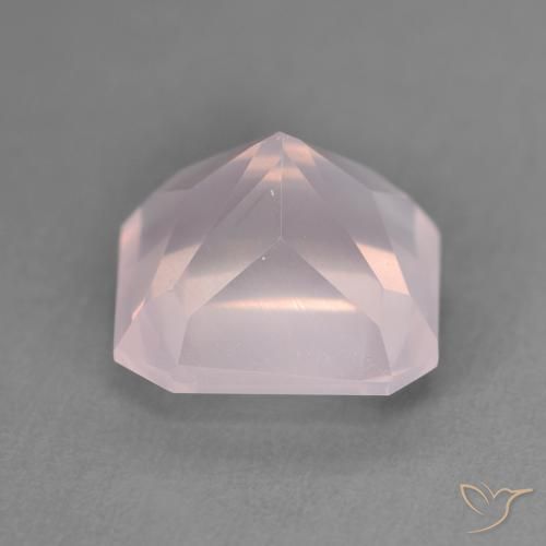 9,17 ctw natürlicher rose-rosa Rosenquarz, Oktagonschliff, Transparent