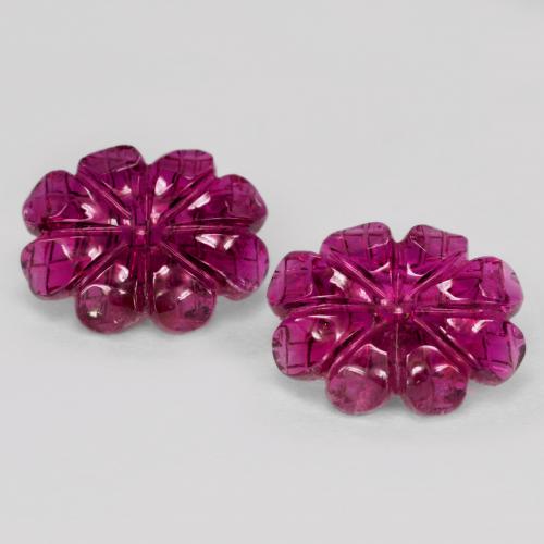 6.38 ct natürliche Himbeerrot Rubellit-Turmalin-Edelsteine, Blumen-Schliff, Lichtdurchlässig