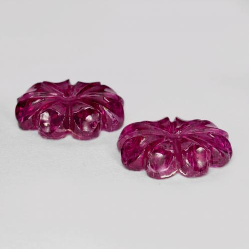 6.38 ct natürliche Himbeerrot Rubellit-Turmalin-Edelsteine, Blumen-Schliff, Lichtdurchlässig