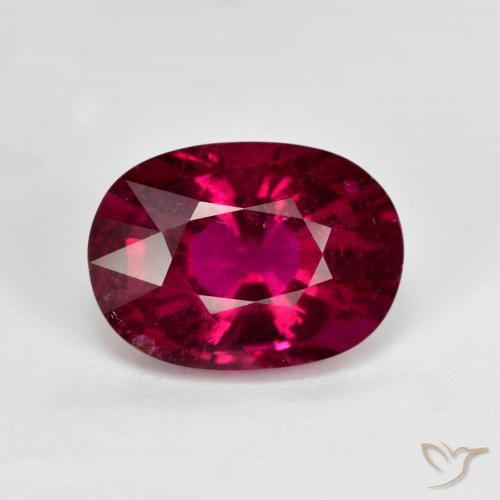 3.45ct Natürlicher dunkelrot Rubellit-Turmalin, Oval, VS-SI
