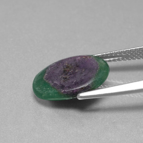 9,17 ctw natürlicher Zweifarbig Rubin in Fuchsit, Oval Schliff, Lichtdurchlässig