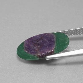 9,17 ctw natürlicher Mehrfarbig Rubin in Fuchsit, Oval Schliff, Lichtdurchlässig