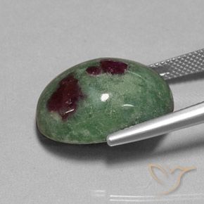 9,17 ctw natürlicher Mehrfarbig Rubin-Zoisit, Oval, Lichtundurchlässig