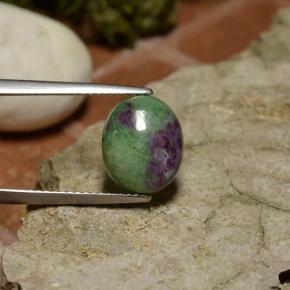 9,17 ctw natürlicher Mehrfarbig Rubin-Zoisit, Oval Schliff, Lichtundurchlässig