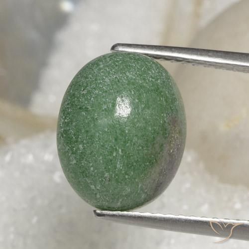 7.26ct Natürlicher Mittelgrün Rubin-Zoisit, Oval, Lichtundurchlässig