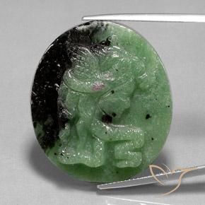 48.13ct Natürlicher Mehrfarbig Rubin-Zoisit, Oval, Lichtundurchlässig