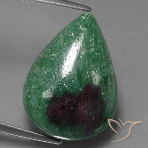 16.04ct Natürlicher Mehrfarbig Rubin-Zoisit, Birnenform, Lichtundurchlässig