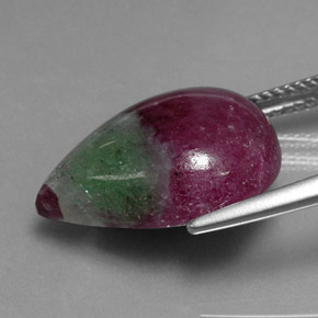 9,17 ctw natürlicher Mehrfarbig Rubin-Zoisit, Birnenform, Lichtundurchlässig