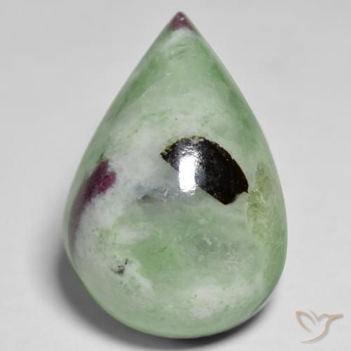 24.85ct Natürlicher Mehrfarbig Rubin-Zoisit, Birnenform, Lichtundurchlässig