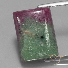 11.43ct Natürlicher Mehrfarbig Rubin-Zoisit, Baguette, Lichtundurchlässig