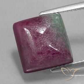 8.93ct Natürlicher Mehrfarbig Rubin-Zoisit, Quadrat, Lichtundurchlässig