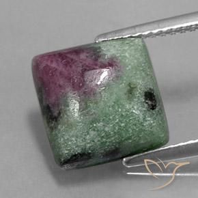 6.74ct Natürlicher Mehrfarbig Rubin-Zoisit, Quadrat, Lichtundurchlässig