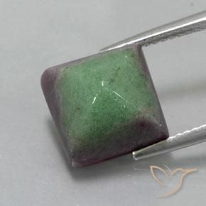 10.92ct Natürlicher Mehrfarbig Rubin-Zoisit, Quadrat, Lichtundurchlässig