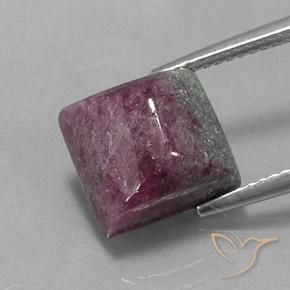 8.08ct Natürlicher Mehrfarbig Rubin-Zoisit, Quadrat, Lichtundurchlässig