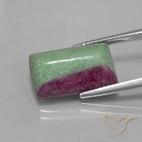 12.20ct Natürlicher Mehrfarbig Rubin-Zoisit, Baguette, Lichtundurchlässig