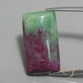 18.00ct Natürlicher Mehrfarbig Rubin-Zoisit, Baguette, Lichtundurchlässig