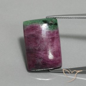 18.36ct Natürlicher Mehrfarbig Rubin-Zoisit, Baguette, Lichtundurchlässig