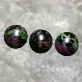 27,63 ct natürliche mehrfarbiger Rubin-Zoisit-Edelsteine, Sphäre / Kugel, Lichtundurchlässig