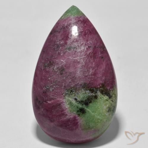 93.98ct Natürlicher Mehrfarbig Rubin-Zoisit, Birnenform, Lichtundurchlässig