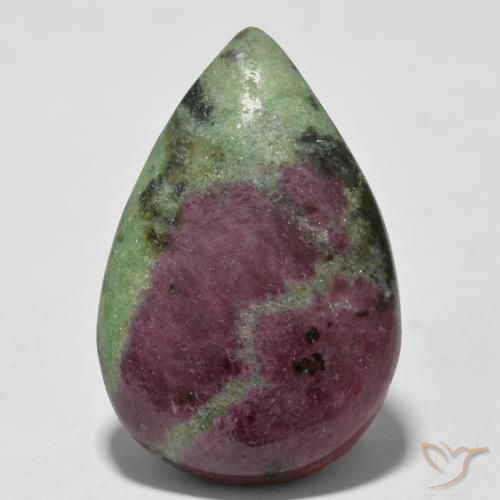 29.84ct Natürlicher Mehrfarbig Rubin-Zoisit, Birnenform, Lichtundurchlässig
