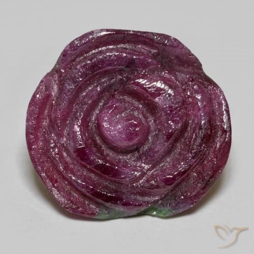 20.70ct Natürlicher Mehrfarbig Rubin-Zoisit, Blumen-Schliff, Lichtundurchlässig
