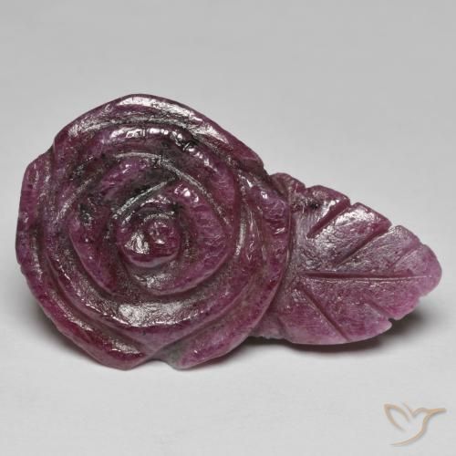27.03ct Natürlicher tiefrot Rubin-Zoisit, Blumen-Schliff, Lichtundurchlässig