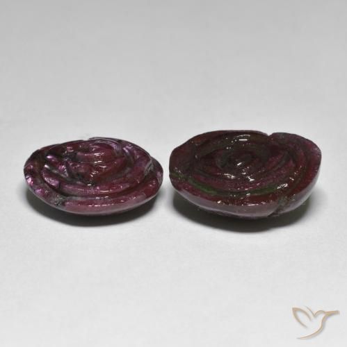 26.55 ct natürliche Mahagonirot Rubin-Zoisit-Edelsteine, Blumen-Schliff, Lichtundurchlässig