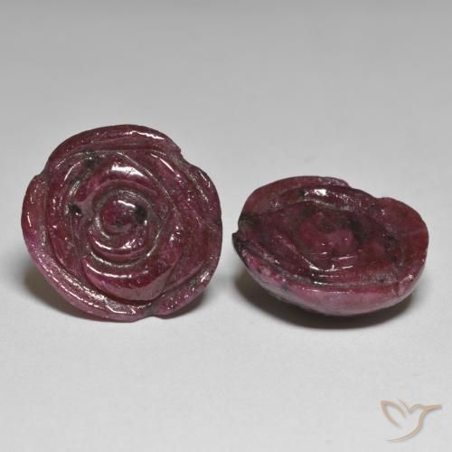 33.71 ct natürliche Mahagonirot Rubin-Zoisit-Edelsteine, Blumen-Schliff, Lichtundurchlässig