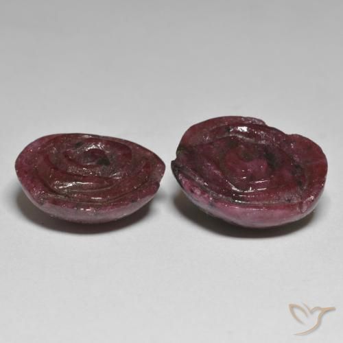 33.71 ct natürliche Mahagonirot Rubin-Zoisit-Edelsteine, Blumen-Schliff, Lichtundurchlässig