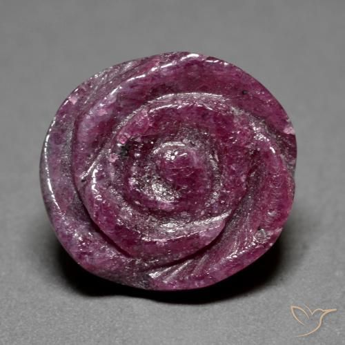 9,17 ctw natürlicher Mittel-Dunkelviolett Rubin-Zoisit, Blumen-Schliff, Lichtundurchlässig