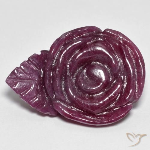 30.69ct Natürlicher Mehrfarbig Rubin-Zoisit, Blumen-Schliff, Lichtundurchlässig