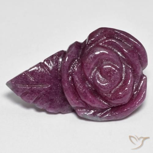 25.65ct Natürlicher Mehrfarbig Rubin-Zoisit, Blumen-Schliff, Lichtundurchlässig