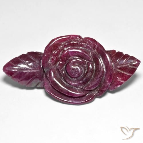 73.22ct Natürlicher Weinrot Rubin-Zoisit, Blumen-Schliff, Lichtundurchlässig