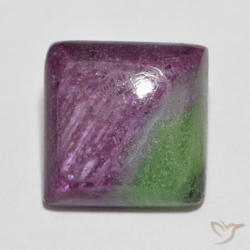 7.66ct Natürlicher Mehrfarbig Rubin-Zoisit, Quadrat, Lichtundurchlässig