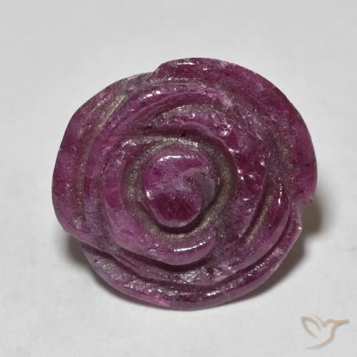 16.50ct Natürlicher Dunkles Magenta-Pink Rubin-Zoisit, Blumen-Schliff, Lichtundurchlässig