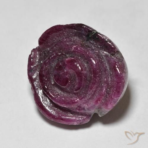 9,17 ctw natürlicher Dunkles Magenta-Pink Rubin-Zoisit, Blumen-Schliff, Lichtundurchlässig