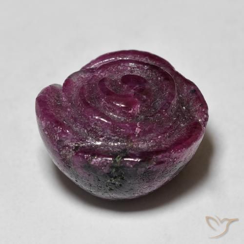 9,17 ctw natürlicher Dunkles Magenta-Pink Rubin-Zoisit, Blumen-Schliff, Lichtundurchlässig