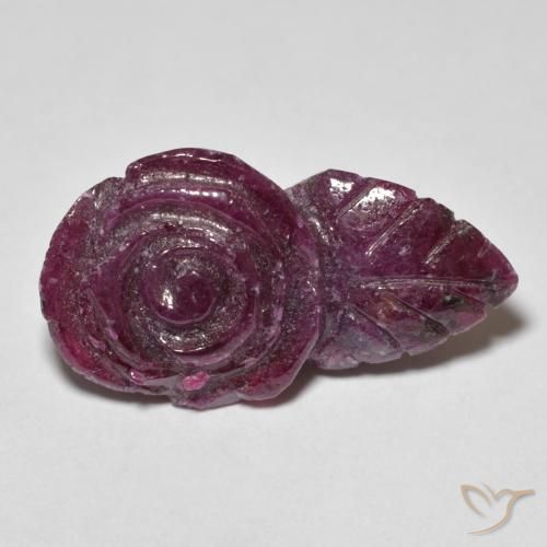 9,17 ctw natürlicher Dunkles Magenta-Pink Rubin-Zoisit, Blumen-Schliff, Lichtundurchlässig