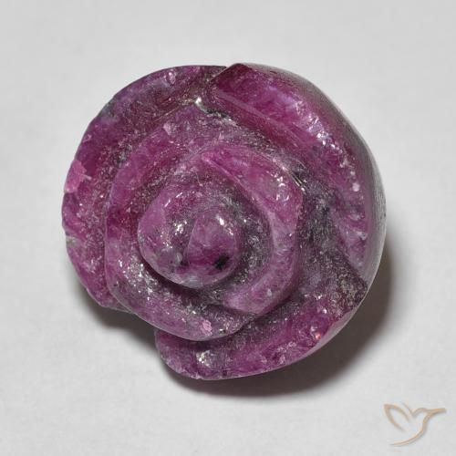 19.58ct Natürlicher tieflila Rubin-Zoisit, Blumen-Schliff, Lichtundurchlässig