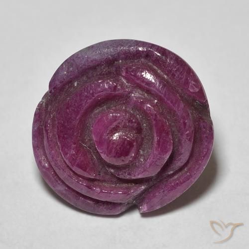 17.52ct Natürlicher Sangria Lila Rubin-Zoisit, Blumen-Schliff, Lichtundurchlässig