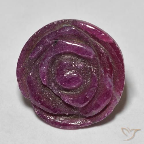 17.44ct Natürlicher Medium Dark-Purple Rubin-Zoisit, Blumen-Schliff, Lichtundurchlässig