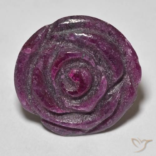 9,17 ctw natürlicher Medium Dark-Purple Rubin-Zoisit, Blumen-Schliff, Lichtundurchlässig