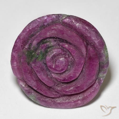 28.73ct Natürlicher Weinrot Rubin-Zoisit, Blumen-Schliff, Lichtundurchlässig