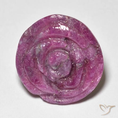 16.66ct Natürlicher rötlich-lila Rubin-Zoisit, Blumen-Schliff, Lichtundurchlässig