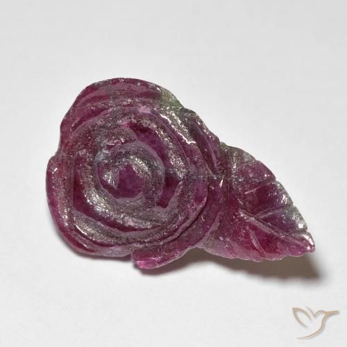 11.67ct Natürlicher rötlich-lila Rubin-Zoisit, Blumen-Schliff, Lichtundurchlässig
