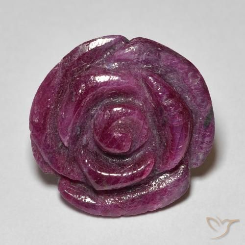17.61ct Natürlicher Magenta-Rosa Rubin-Zoisit, Blumen-Schliff, Lichtundurchlässig