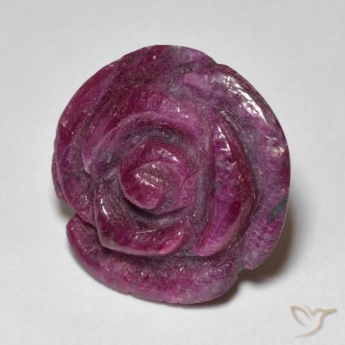 9,17 ctw natürlicher Magenta-Rosa Rubin-Zoisit, Blumen-Schliff, Lichtundurchlässig