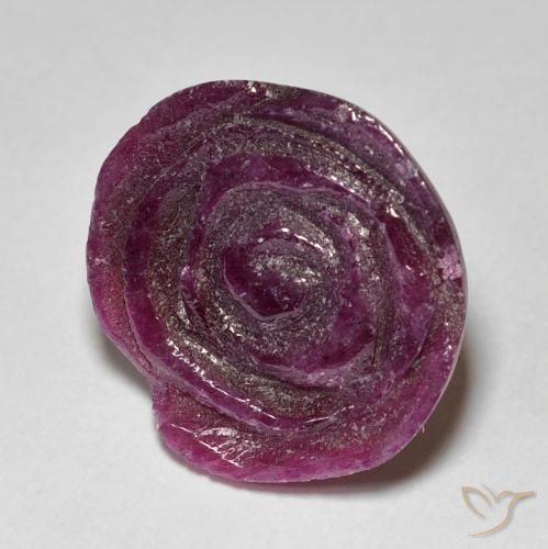 9,17 ctw natürlicher Medium Dark Reddish-Purple Rubin-Zoisit, Blumen-Schliff, Lichtundurchlässig