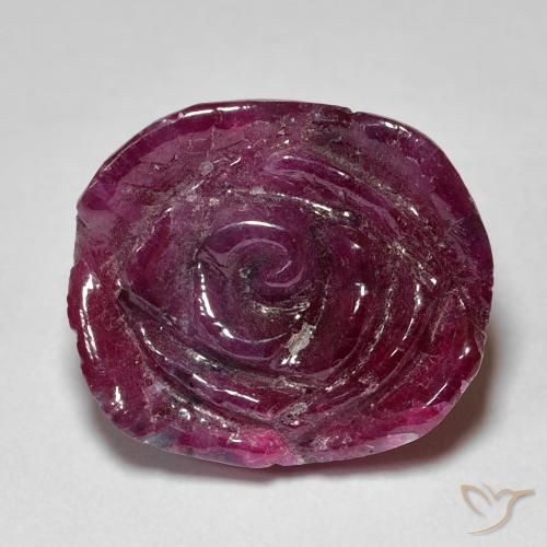 9,17 ctw natürlicher Medium Dark Reddish-Purple Rubin-Zoisit, Blumen-Schliff, Lichtundurchlässig